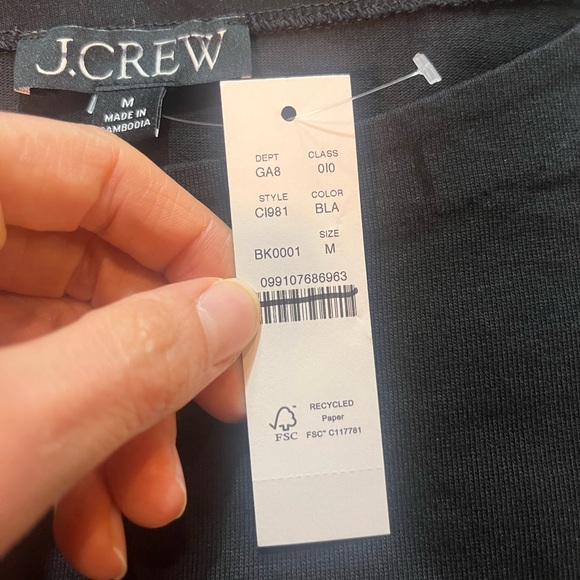 J.Crew New mariner jersey boatneck muscle T-shirt in black - Picture 6 of 7